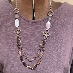 Faux Abalone with Gray beads/silver connectors